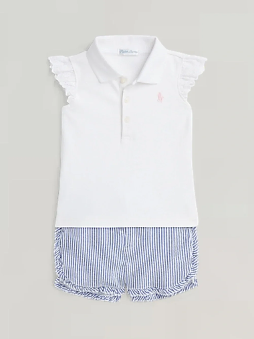 🩵RL🩵 NWT 24m Mesh Polo Shirt & Seersucker Short Set. ADORABLE!